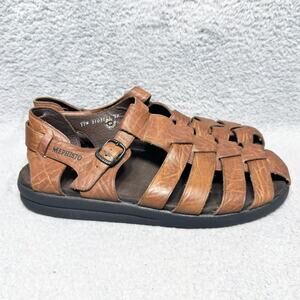 Mephisto Shark Mens Size 13 Fisherman Sandals Brown Leather